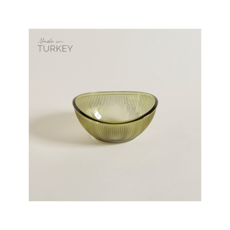 Bowl Oval De Acrilico Olive Rayas 550 Ml (MSK) 9234