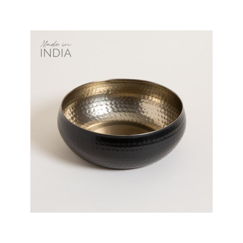 Bowl De Acero Inox Black & Golden Nisha 25X9 Cm (MSK) 9076