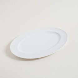 Plato Oval Porcelana Blanca DiseÃ±o Encadenado 40.5X29.7 Cm (MSK) 12266