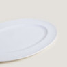 Plato Oval Porcelana Blanca DiseÃ±o Espigado 35.8X25.5 Cm (MSK) 12267