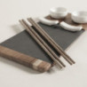 Set De Sushi Para 2 Acacia Y Laja Blanco 30X14 Cm (MSK) 13227