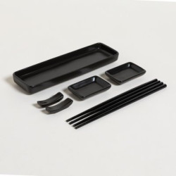 Set De Sushi Para 2 Porcelana Negro 24X7 Cm (MSK) 13237