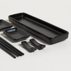 Set De Sushi Para 2 Porcelana Negro 24X7 Cm (MSK) 13237