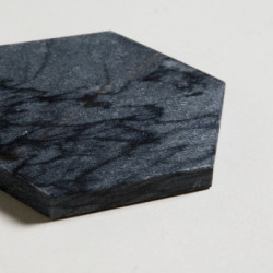 Posavaso Hexagonal Andhra De Marmol Negro 10,5 Cm (MSK) 12580