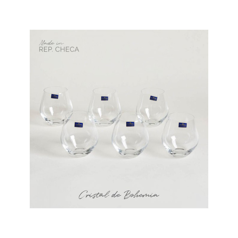 Set X 6 Vasos De Cristal De Bohemia Tori 500 Ml (MSK) 13657