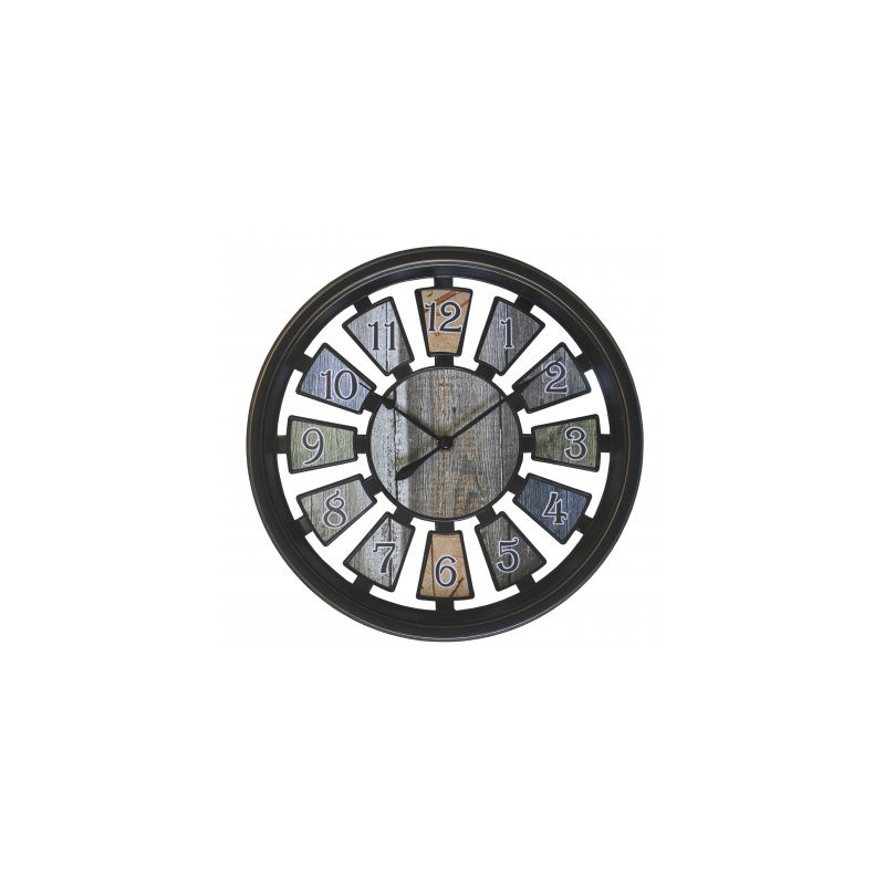 Reloj Pared Metal Calado Negro 30Cm  (BRK) 12818