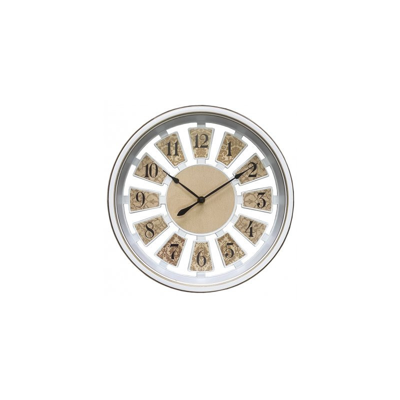 Reloj Pared Metal CaladoBlanco 30Cm  (BRK) 12820