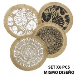 Set x6 individual De Mesa ConFlecos 38Cm  (BRK) 13813