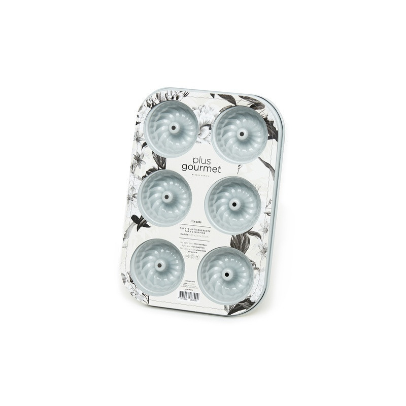 Mini Muffin X6 Antiadher 26.5X18.6X2.5Cm Gris (PLM) 11399